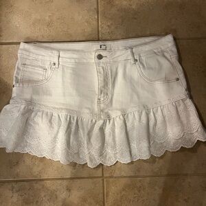 Steve Madden Eyelet Hem Mini Skirt